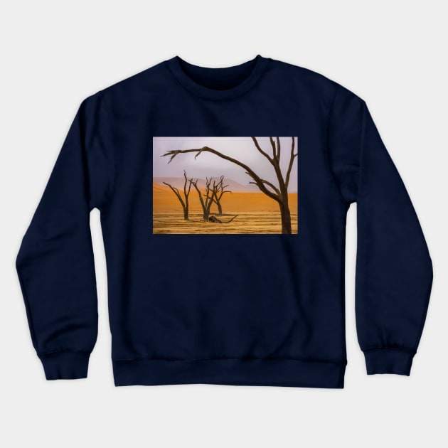 Namibia. Namib-Naukluft National Park. Deadvlei. Dead Trees. Fog. Crewneck Sweatshirt by vadim19